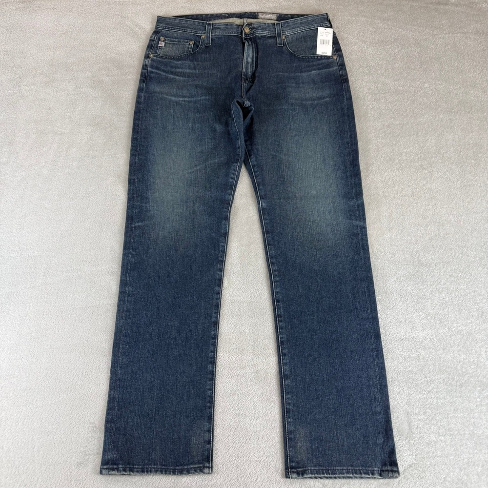 Adriano Goldschmied AG Tellis Modern Slim Jeans Mens 36x33 Quincy Blue $225 NWT